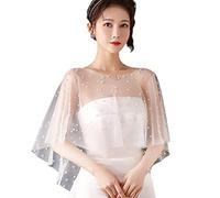 ZIRAN Femmes Faux Perles Perles Châle Wrap Shrug De Mariée Cape De Mariage Boléro Couvrir Maille + Perle D'imitation
