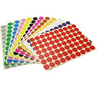Ziranee Gomette Ronde, 16 Feuilles 19mm Autocollants à Pois Couleur Gommettes 1050 Etiquettes de Points de CercleF Autocollants de Codage pour Calendriers Scolaires Bureau Carte Artisanat Art