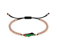 Zircobic Bracelet à perles de cuivre rose doré avec drapeau palestinien - Tissé à la main, représentant espoir, unité et soutien émotionnel