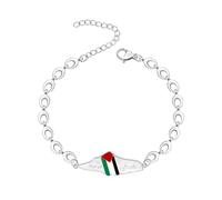Zircobic Bracelet cercle minimaliste en acier inoxydable - Pendentif carte de Palestine, bijoux unisexes légers pour célébrations, quotidien, voyage et bureau YA6281