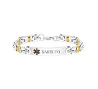 Zircobic Bracelet d’identification médicale en acier inoxydable - « XARELTO » gravé au laser, léger, étanche, bande élégante pour un usage quotidien et actif