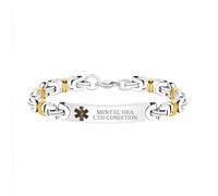 Zircobic Bracelet d’identification médicale gravé « MENTAL HEALTH CONDITION » - Acier inoxydable, léger, étanche, bande confortable pour usage quotidien