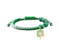 Zircobic Bracelet de Saint-Patrick - Lettre LUCKY & Pendentif Trèfle à Quatre Feuilles avec Perle, Bracelet Ajustable Tissé à la Main pour Hommes & Femmes