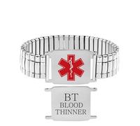 Zircobic Bracelet d'Identification pour Maladies Chroniques, Bracelet d'Identification Hypoallergénique et Confortable, Symbole Durable pour Maladies Chroniques