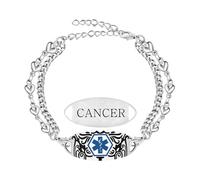 Zircobic Bracelet ID Médical Étanche - Plaque Gravée Xarelto en Acier Inoxydable, Chaîne Double Cœur Réglable et Élégante, Bijou Léger et Confortable pour Usage Quotidien, Sport, Voyage