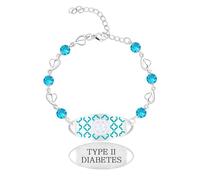 Zircobic Bracelet Médical Charm avec Cristal | Gravure Florale & Infos Santé | Bracelet d'Urgence Ajustable avec Étoile | Bijou de Voyage