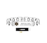 Zircobic Bracelet Médical d’Urgence, Gravure Laser Trouble de Santé Mentale, Léger, Étanche, Hypoallergénique, Convient pour Activités Extérieures, Fitness & Usage Quotidien