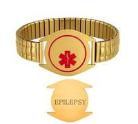 Zircobic Bracelet Médical ID | Bracelet Gravé Personnalisé pour Épilepsie | Bijou d'Alerte Santé Personnalisé | Durable, Confortable et Sûr