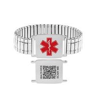 Zircobic Bracelet Médical Personnalisé, Bijou Charme avec Informations Personnalisables, Essentiel en Cas d'Urgence et pour un Usage Quotidien, Design Hypoallergénique Confortable