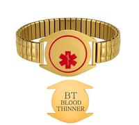 Zircobic Bracelet Médical pour Patients Sous Anticoagulants | Bijou d'Urgence Gravé Personnalisé | Bracelet Slim, Confortable et Stylé pour Voyages et Usage Quotidien