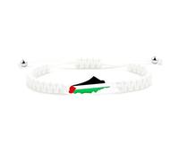 Zircobic Bracelet Pendentif Drapeau Palestinien Blanc - Symbole de Paix, d'Espoir et de Croyance, Idéal pour Exprimer le Soutien à la Paix