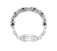 Zircobic Bracelet Romantique pour Couples - Gravé « Ma promesse tient, mon cœur reste avec toi », acier inoxydable léger et élégant, adapté au quotidien, au travail et aux fêtes