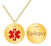 Zircobic Collier Médical ID en Acier Inoxydable Personnalisé, Bijou d'Identité d'Alerte de Maladie Étanche Simple et Pratique pour Hommes Femmes YA4678