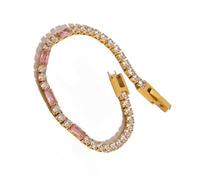 Zircone en forme de cœur personnalisable en acier inoxydable de qualité supérieure pour les peaux sensibles à porter au quotidien, bijoux légers et réglables pour femme, taille unique, Comme décrit