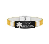 Zirconic Bracelet médical d’alerte tendance | Gravure laser personnalisée & QR code actualisable | Plaque en acier inoxydable + chaîne en plastique durable | Identification rapide d’urgencYA5667