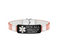 Zirconic Bracelet médical d’alerte tendance | Gravure laser personnalisée & QR code actualisable | Plaque en acier inoxydable + chaîne en plastique durable | Identification rapide d’urgencYA5667