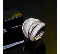 Zircons Réglable Zircon Cubique Audacieux Grandes Bagues De Déclaration pour Les Femmes De Luxe Or Jaune Mariée Fiançailles Bijoux De Mariage