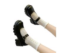 ZIRIA Chaussures Lolita Noires à talons hauts Bout Rond Mary Jane pour Femmes