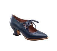 ZIRIA Escarpins rétro Mary Jane pour femme - Style vintage - À lacets - Talon bas - Chaussures Derby - Grande taille