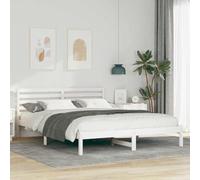 ZIRLANLV Cadre de Lit Plateforme en Bois de Pin Massif avec Tête de Lit, Support à Lattes en Bois, Aucun Sommier Tapissier Nécessaire, Base de Finition Naturelle pour Installation (160 x 220 cm)