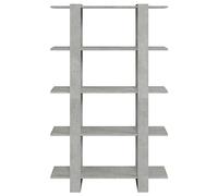 ZIRLANLV Étagère de Rangement Ouverte Multi-Usage à 5 Niveaux, Bibliothèque Autoportante, Bibliothèque D'affichage Géométrique Moderne pour Salon, Bureau et Entrée (Gris béton)