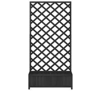 ZIRLANLV Jardinière en Treillis de Jardin, Présentoir de Fleurs à Plusieurs Niveaux, Construction en Bois de Sapin Massif pour Patio, Balcon et Cour (Noire)