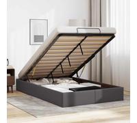ZIRLANLV Lit Coffre Moderne avec Mécanisme de Pliage Hydraulique, Sommier à Lattes en Bois Stable sans Sommier Tapissier, Design Peu Encombrant Idéal pour Les Petites Chambres et (120 x 200 cm)