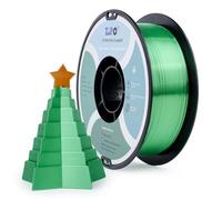 ZIRO Filament PLA en Soie 1.75mm, Filament Soyeux pour Imprimante 3D, Bobine de 1.75mm, Précision Dimensionnelle +/-0.03mm, Vert Noël