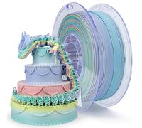 ZIRO Filament pour imprimante 3D, Filament PLA Mat 1.75mm, Multicolor Rainbow PLA Filament, 1KG/2.2lb, Macaron