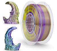 ZIRO PLA Filament Triple Couleur Coextrusion Soie 3D Imprimante Filament 1.75mm pour Imprimante 3D et Stylo 3D, Multicolor PLA Rainbow Filament, 1kg (2.2lbs), Vert, bleu et violet