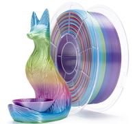 ZIRO Soie Multicolore Filament PLA 1.75mm, Soyeux Arc-en-ciel Filament pour Imprimante 3D, Précision Dimensionnelle +/- 0.03mm, Bobine de 1kg, Prisme Irisé