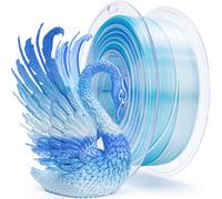 ZIRO Soie Multicolore Filament PLA 1.75mm, Soyeux Arc-en-ciel Filament pour Imprimante 3D, Précision Dimensionnelle +/- 0.03mm, Bobine de 1kg, Bleu Glacier