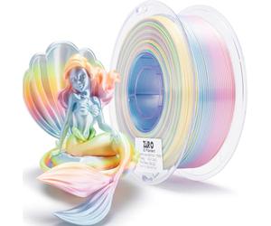 ZIRO Soie Multicolore Filament PLA 1.75mm, Soyeux Arc-en-ciel PLA 1kg/2.2lb | Rainbow Filament pour Imprimante 3D, Précision Dimensionnelle +/- 0.03mm, Bonbon