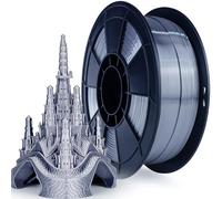 ZIRO Soie PLA Filament de Imprimante 3D PLA Soie Series 1.75mm 1KG (2.2lbs), Précision Dimensionnelle +/- 0.03mm, Gris Argent
