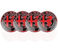 ZIROXI 4 pièces Cache moyeux pour Alfa Romeo Mito 147 156 159 166 Giulietta Spider Stelvio 50mm, Kit de Capuchon de Roue Center Logo emblème Modification Auto Accessoires extérieurs,C