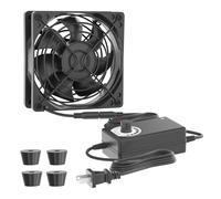 Zirsso Ventilateur d'ordinateur 80 mm avec prise CA 110 V 120 V 220 V 240 V avec régulateur de vitesse pour récepteur DVR, Playstation Xbox, refroidissement du boîtier