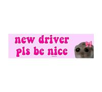 ZIRYXQ Autocollant humoristique pour jeune conducteur, inscription « Pls Be Nice », « Nice Driver », cadeau pour adolescentes