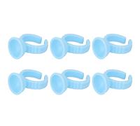 Zisemeil 100 Pcs Jetables Bleu Tatouage Pigment Anneau Tasse avec capacité Modérée pour une efficacité Améliorée pour les Cils Professionnels et les Tatoueurs