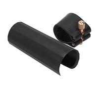Zisemeil Attache de Ligature en Cuir PU Compact et Durable avec Capuchon en Plastique pour Joueurs de Clarinette Saxophone Noir