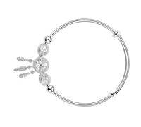 Zisemeil Bracelet Réglable en Forme de Plume avec Pompon Attrape-rêves, Bijoux pour Usage Quotidien, en Alliage D'argent, 8 Pouces