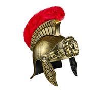 Zisemeil Casque de gladiateur romain - Accessoire de déguisement avec peigne rouge - Visière pliable pour homme et femme - Pour fête à thème, carnaval