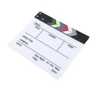 Zisemeil Clapper Réalisateur Clapper Large application en bois acrylique Photo Props Clear Sound Easy Écriture Film Clap Board pour l'édition (30 x 27 cm)
