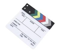 Zisemeil Clapper Réalisateur Clapper Large application en bois acrylique Photo Props Clear Sounds Easy Écriture Film Clap Board pour l'édition (20 x 19,5 cm)