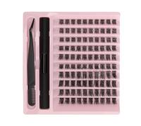 Zisemeil Kit de Faux Cils Bouclés D épais, 100 Grappes, avec Pince à Colle, pour Maquillage, Fête, Voyage