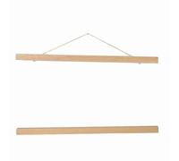 Zisemeil Tenugui Tapisserie Tige Aimant Moderne Sciure Magnétique Cadre Photo Bricolage Affiche Défilement œuvre Cintre Bois Blanc (40 cm)