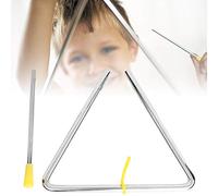 Zisemeil Triangle musical en acier de qualité supérieure de 15,2 cm avec son vif pour l'éducation précoce, jaune