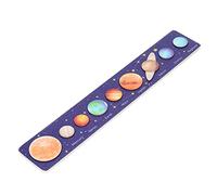 Zisemeil Wood Solar System Board, Model of The Solar System, Blue Long Back, Science, Wood Educational, Puz Schools for Boys and Girls (Soleil Rouge)