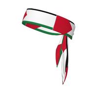 ZISHAK Bandeau de sport confortable et élégant avec imprimé drapeau de la Palestine, bandana de sport double face, bandeau de sport réglable, noir