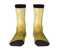 ZISHAK Chaussettes de sport dorées pour homme, longueur moyenne pour la course à pied, chaussettes de sport confortables et respirantes, Bling doré, taille unique