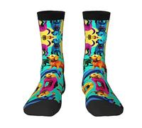 ZISHAK Chaussettes de sport pour homme avec motif teckel mignon, longueur moyenne pour la course à pied, chaussettes de sport confortables et respirantes, Chiens Teckel mignons, taille unique